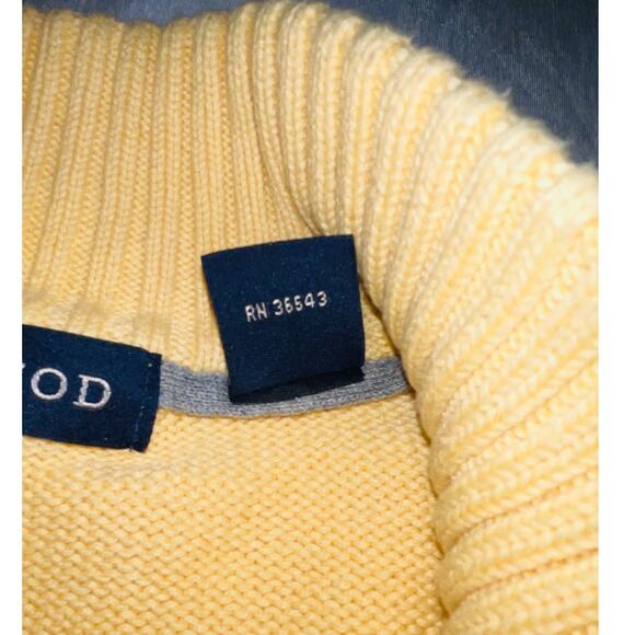 IZOD 100% Cotton Quarter Zip Sweater - Men's Size XL - Buttery Yellow‎ Color - Picture 9 of 9